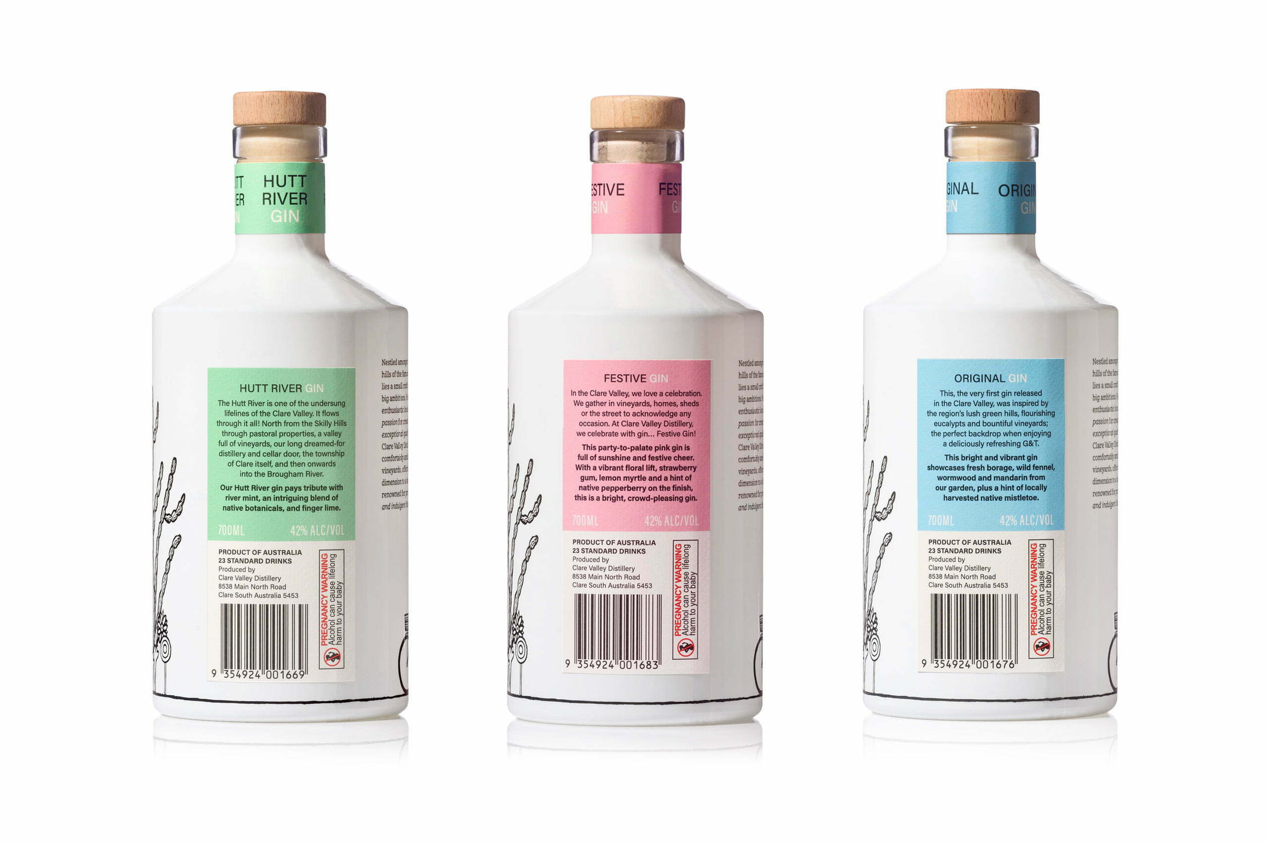 Clare Valley Distillery Hutt River and Original Gins Back