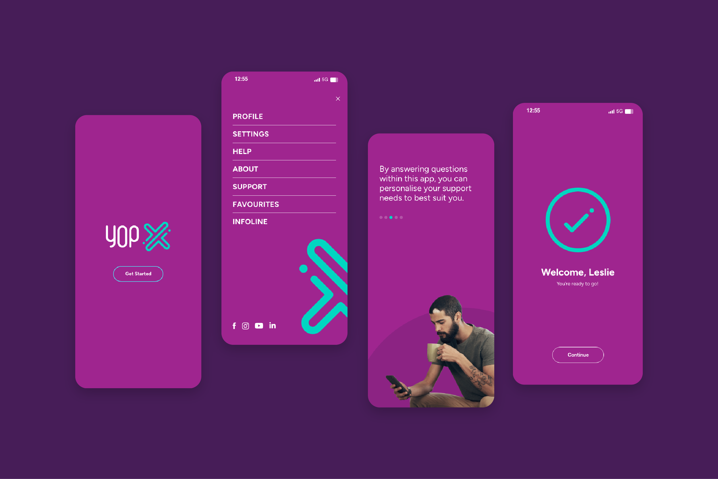 YOPX App Screens